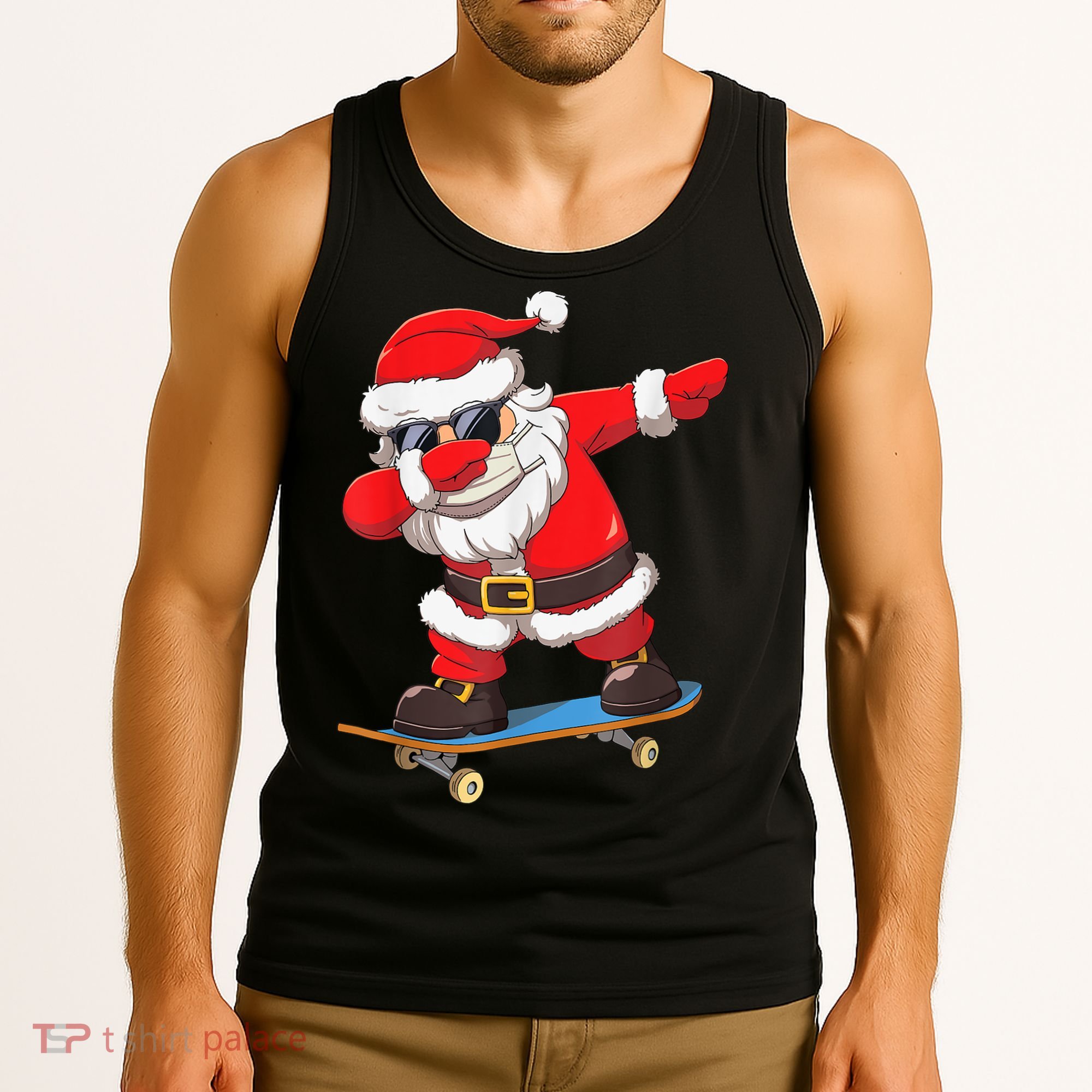 Dabbing Santa Claus Kids Boys Skate Skateboard Christmas TShirt Tank Top