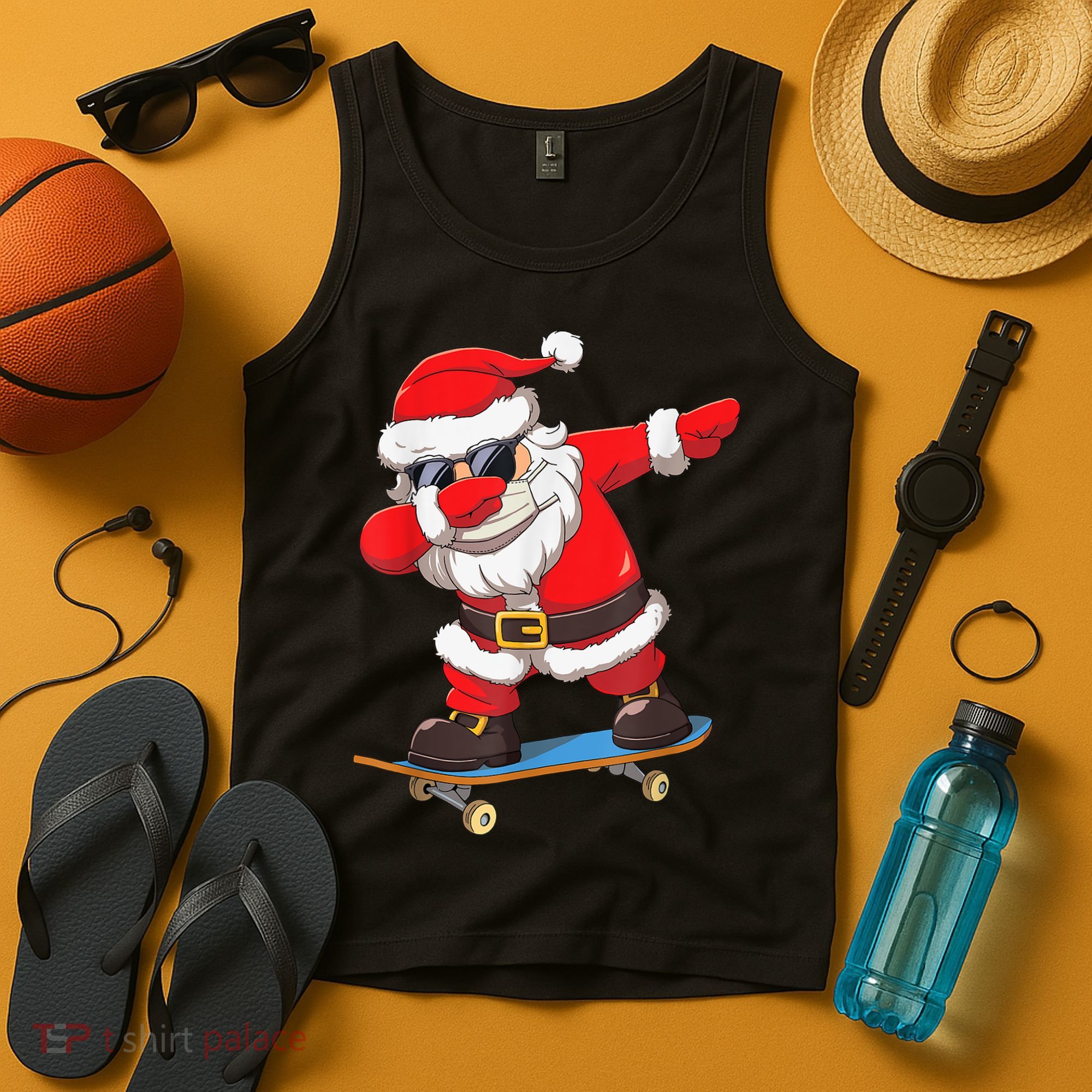 Dabbing Santa Claus Kids Boys Skate Skateboard Christmas TShirt Tank Top