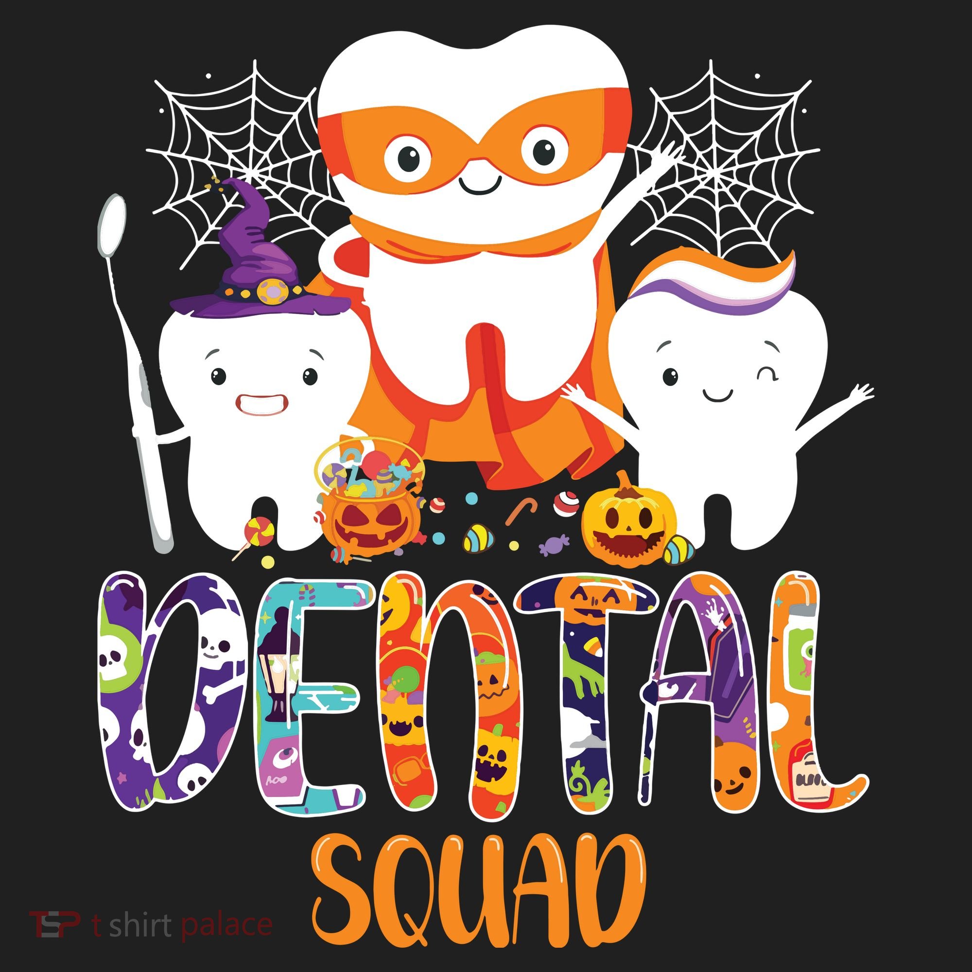 Dental Squad Costume Trick Or Teeth Denstist Halloween Ghost Women's Sweatshirt