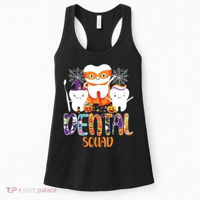 Dental Squad Costume Trick Or Teeth Denstist Halloween Ghost Women's Tank Top