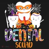 Dental Squad Costume Trick Or Teeth Denstist Halloween Ghost Women's Long Sleeve Shirt thumb 2
