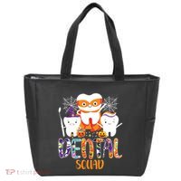 Dental Squad Costume Trick Or Teeth Denstist Halloween Ghost Tote Bag thumb 0