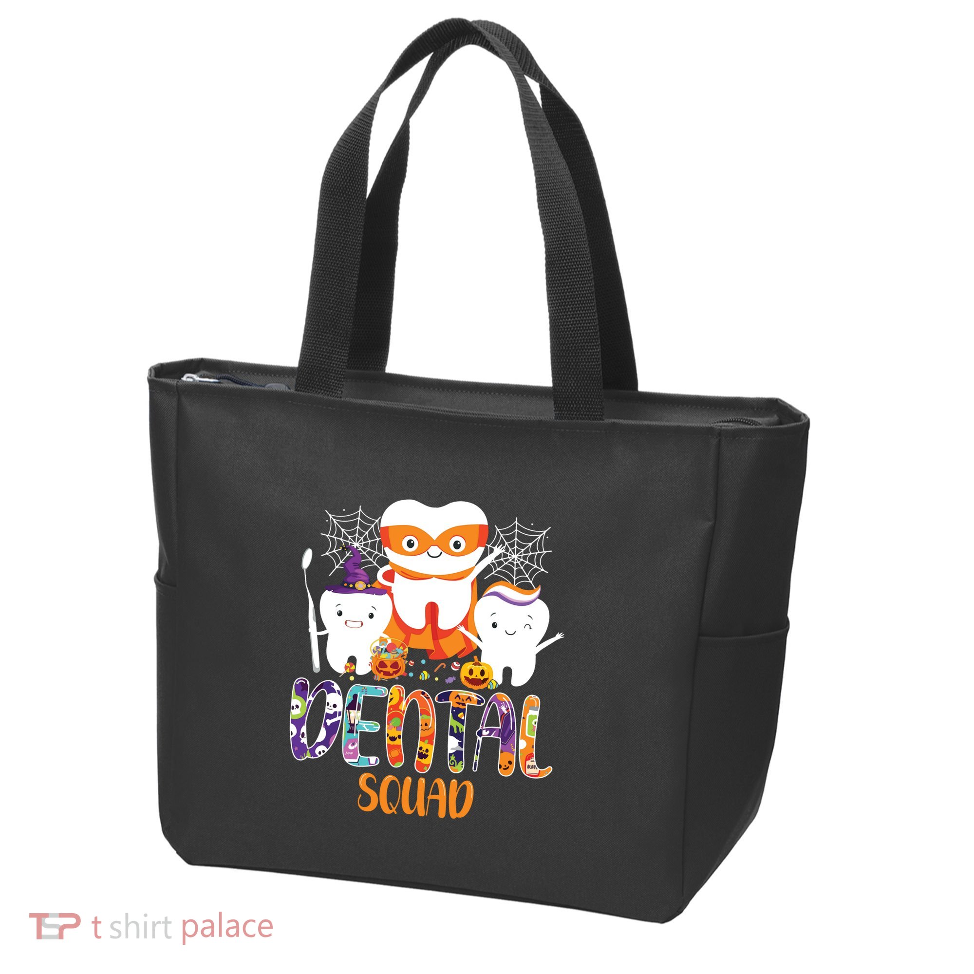 Dental Squad Costume Trick Or Teeth Denstist Halloween Ghost Tote Bag