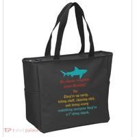 Do Sharks Complain About Monday No. TheyRe Up Early Gift Tote Bag thumb 2
