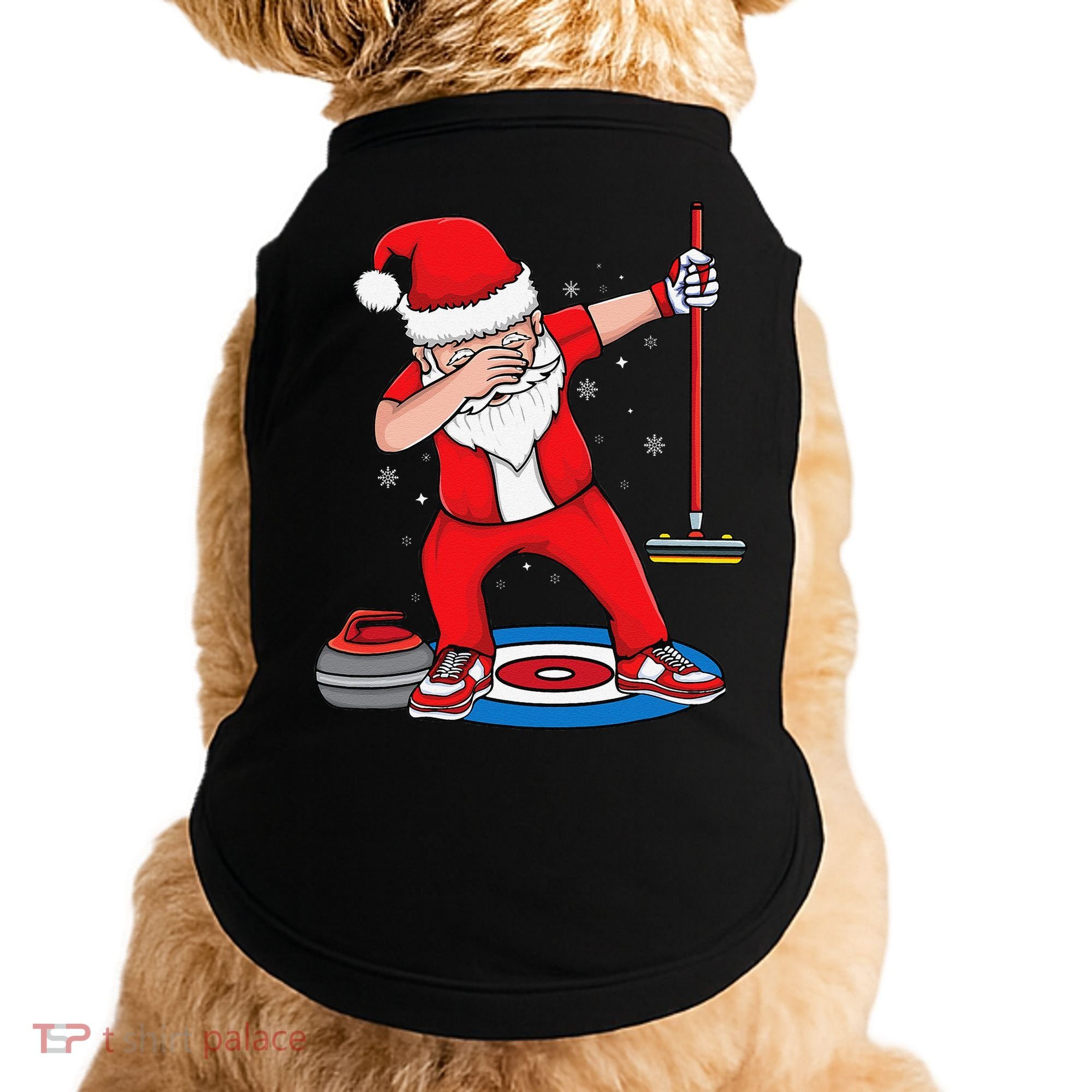 Dabbing Santa Curling Player Curling Broom Curler Curling Doggie Tank
