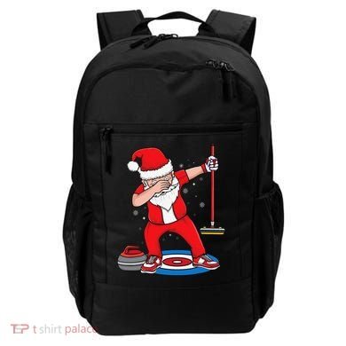 Dabbing Santa Curling Player Curling Broom Curler Curling Backpack