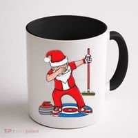 Dabbing Santa Curling Player Curling Broom Curler Curling Coffee Mug thumb 1
