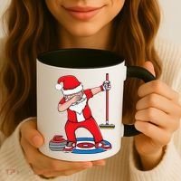 Dabbing Santa Curling Player Curling Broom Curler Curling Coffee Mug thumb 3