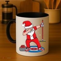 Dabbing Santa Curling Player Curling Broom Curler Curling Coffee Mug thumb 4