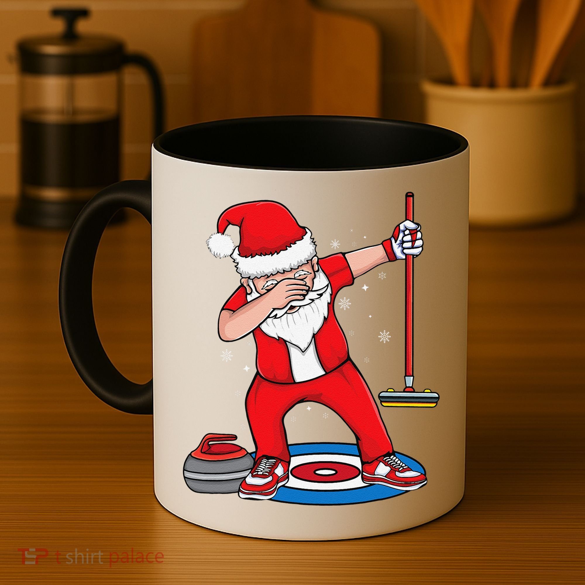 Dabbing Santa Curling Player Curling Broom Curler Curling Coffee Mug