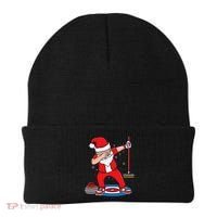 Dabbing Santa Curling Player Curling Broom Curler Curling Beanie thumb 0