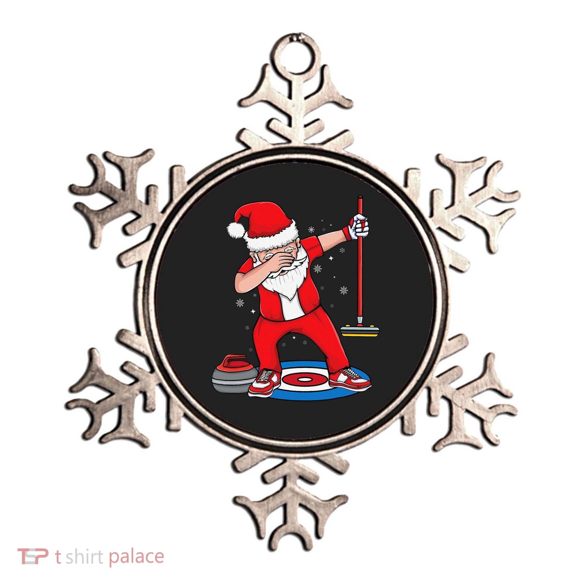 Dabbing Santa Curling Player Curling Broom Curler Curling Ornament