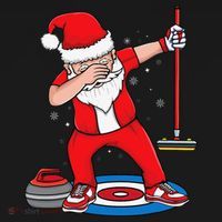 Dabbing Santa Curling Player Curling Broom Curler Curling Ornament thumb 1