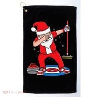 Dabbing Santa Curling Player Curling Broom Curler Curling Golf Towel thumb 0