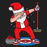 Dabbing Santa Curling Player Curling Broom Curler Curling Golf Towel thumb 3
