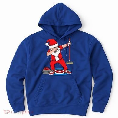 Dabbing Santa Curling Player Curling Broom Curler Curling Hoodie