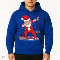 Dabbing Santa Curling Player Curling Broom Curler Curling Hoodie thumb 2