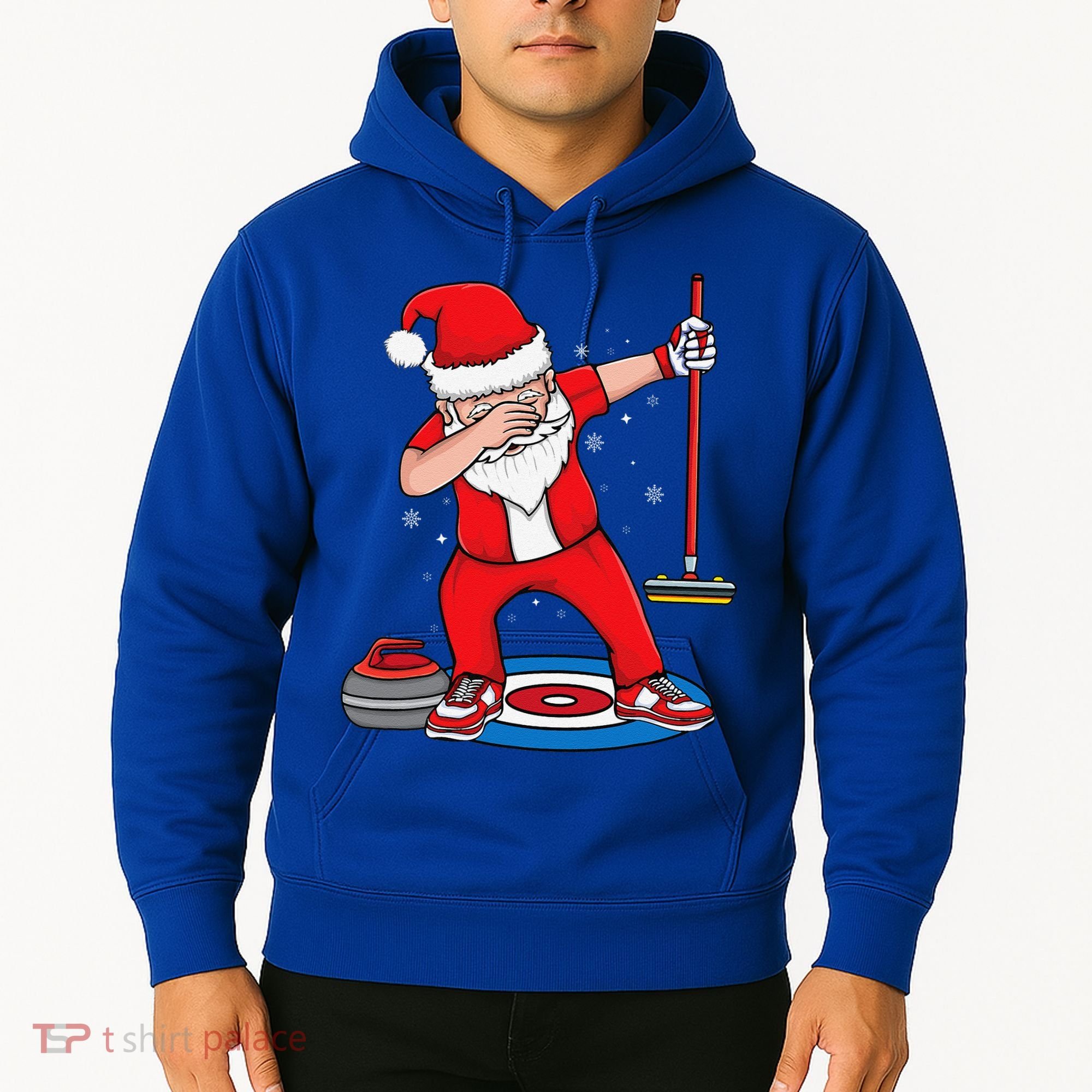 Dabbing Santa Curling Player Curling Broom Curler Curling Hoodie