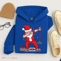 Dabbing Santa Curling Player Curling Broom Curler Curling Hoodie thumb 4