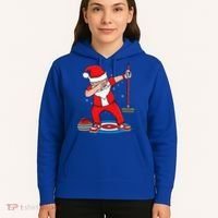 Dabbing Santa Curling Player Curling Broom Curler Curling Hoodie thumb 5