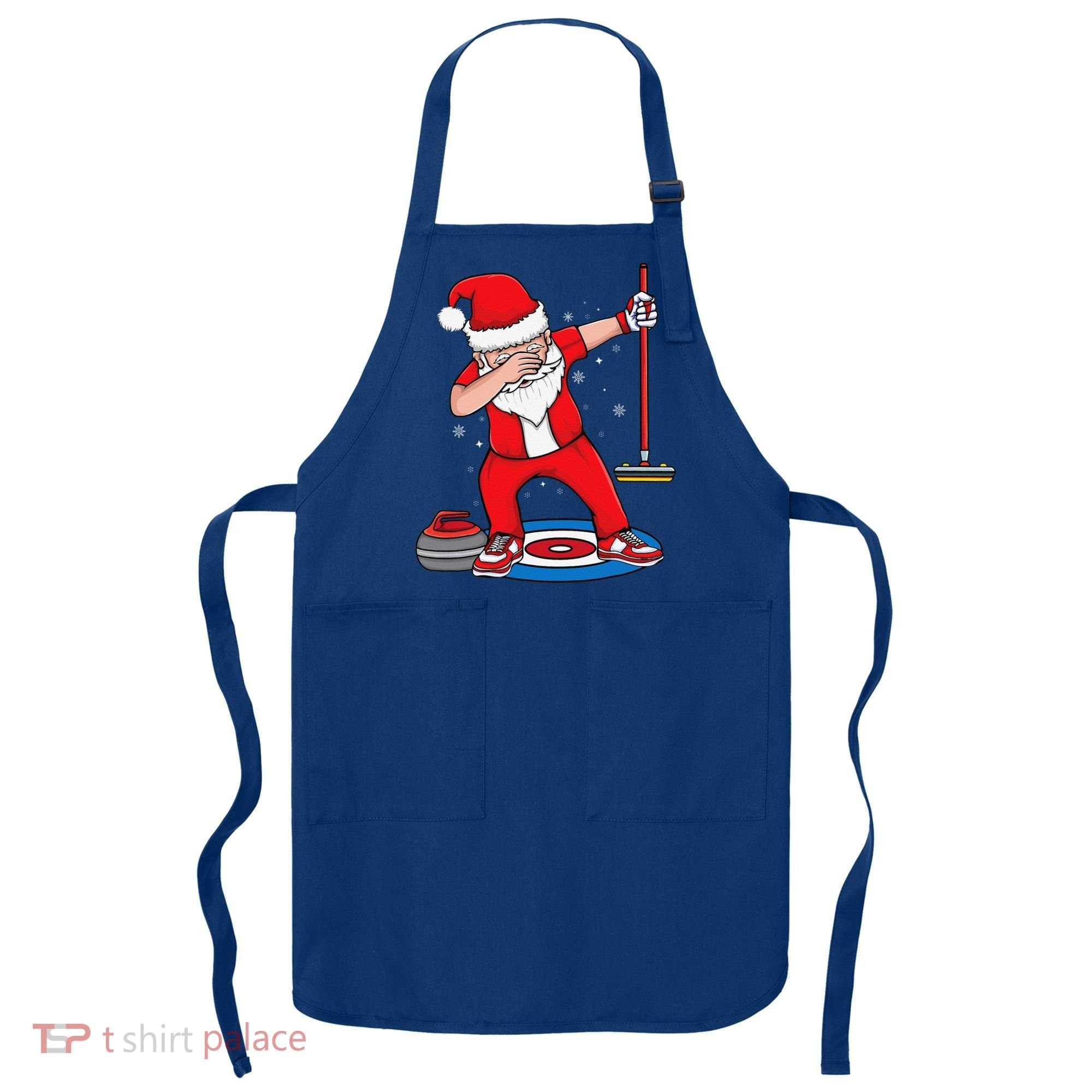 Dabbing Santa Curling Player Curling Broom Curler Curling Apron