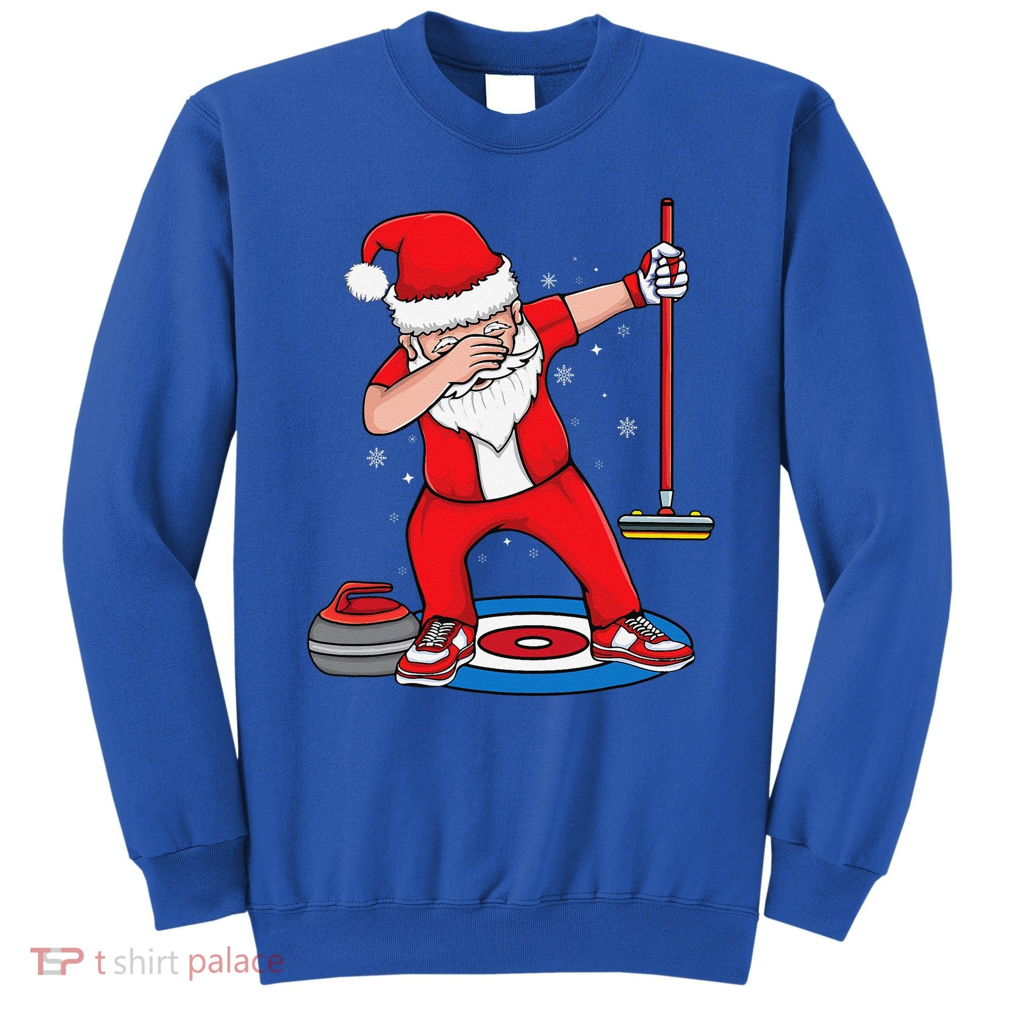 Dabbing Santa Curling Player Curling Broom Curler Curling Sweatshirt