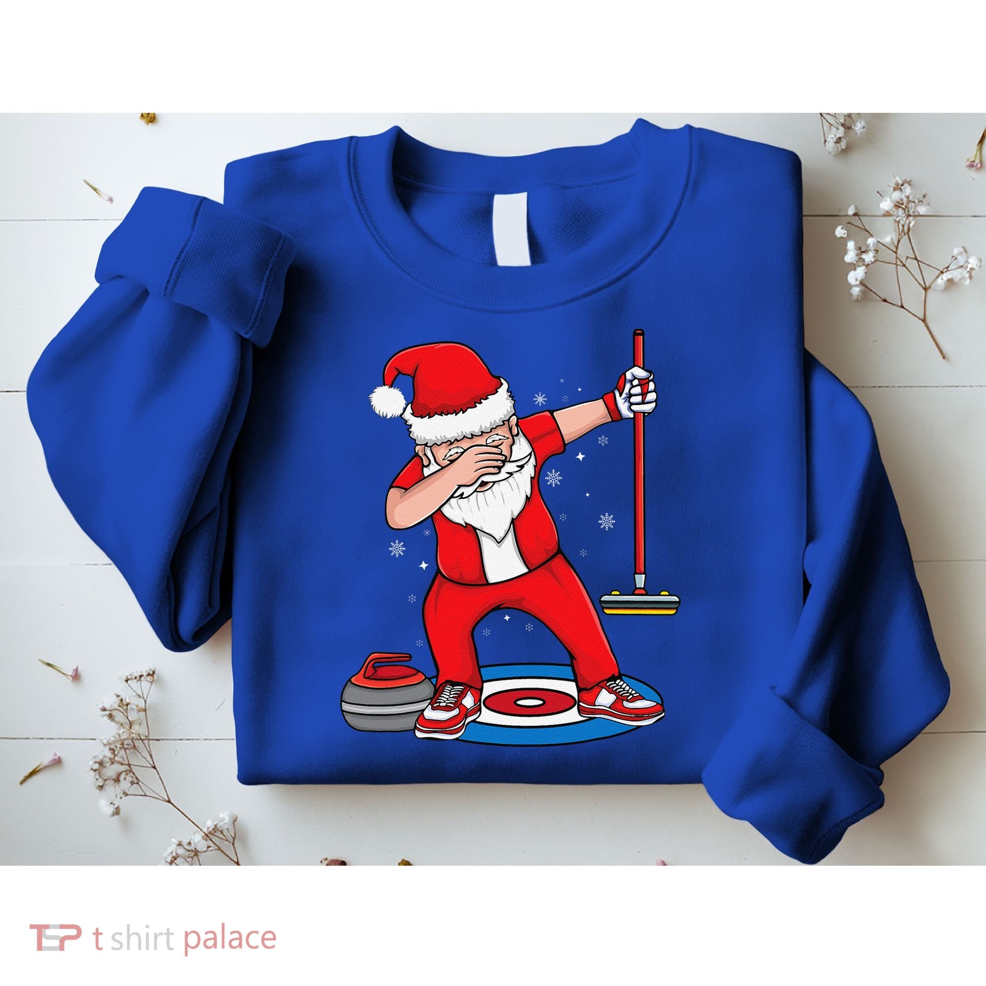 Dabbing Santa Curling Player Curling Broom Curler Curling Sweatshirt