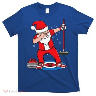 Dabbing Santa Curling Player Curling Broom Curler Curling T-Shirt