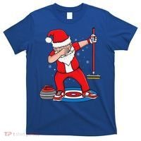 Dabbing Santa Curling Player Curling Broom Curler Curling T-Shirt thumb 0