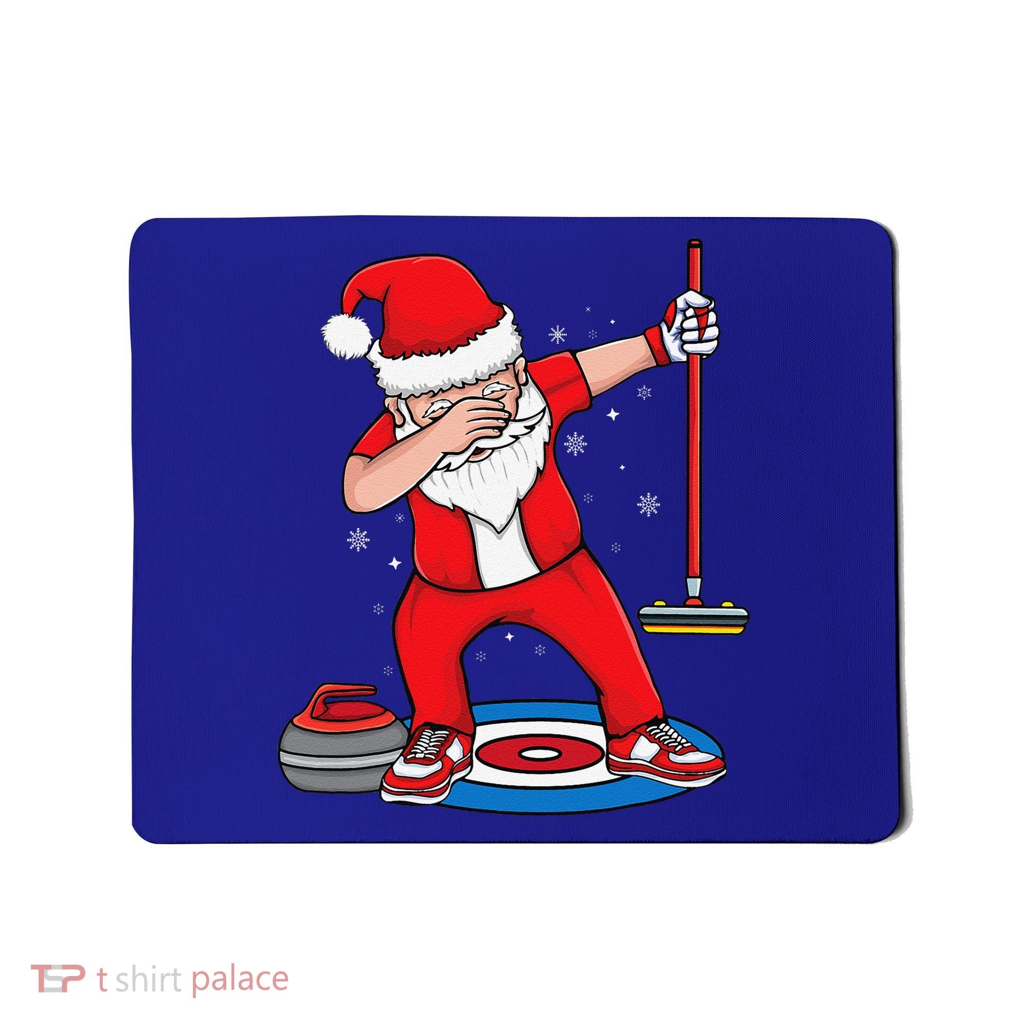 Dabbing Santa Curling Player Curling Broom Curler Curling Mousepad