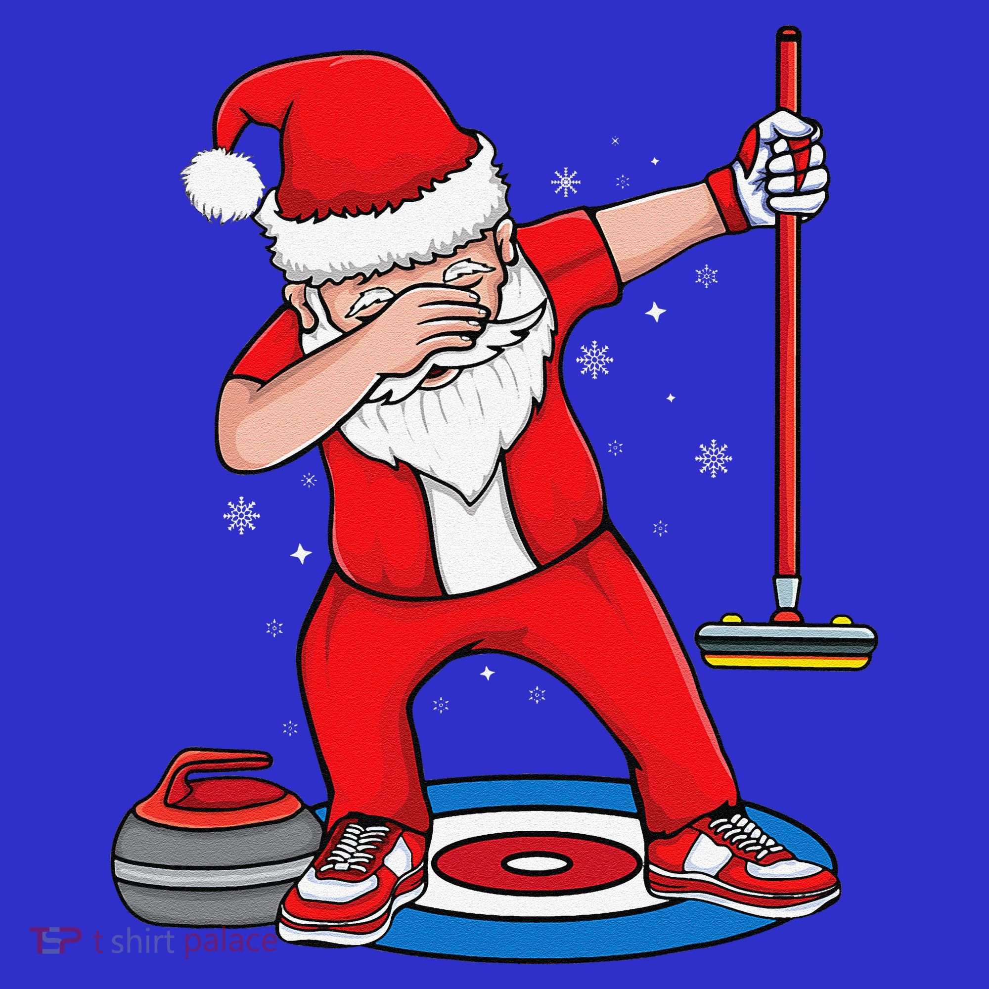 Dabbing Santa Curling Player Curling Broom Curler Curling Mousepad