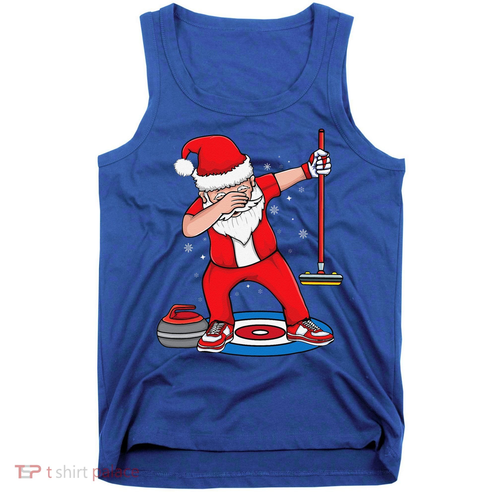 Dabbing Santa Curling Player Curling Broom Curler Curling Tank Top