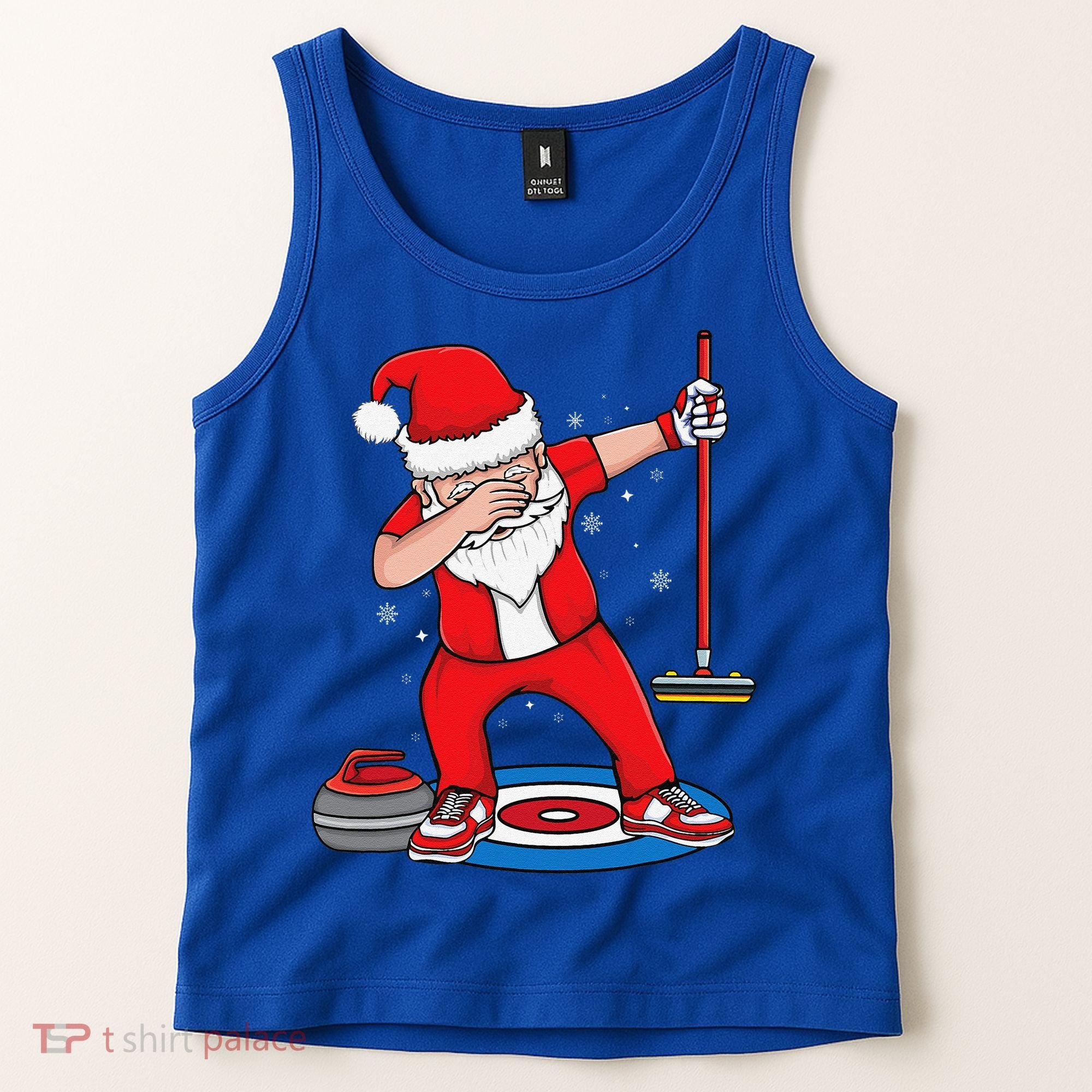 Dabbing Santa Curling Player Curling Broom Curler Curling Tank Top