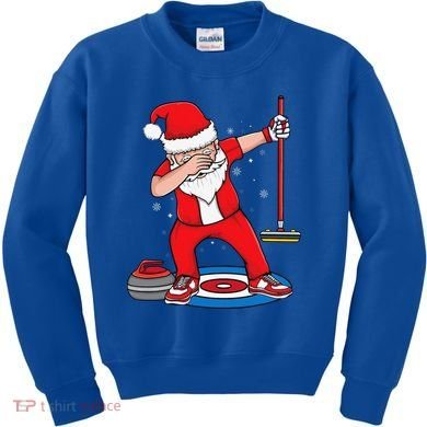 Dabbing Santa Curling Player Curling Broom Curler Curling Kids Sweatshirt