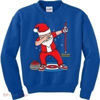 Dabbing Santa Curling Player Curling Broom Curler Curling Kids Sweatshirt thumb 0