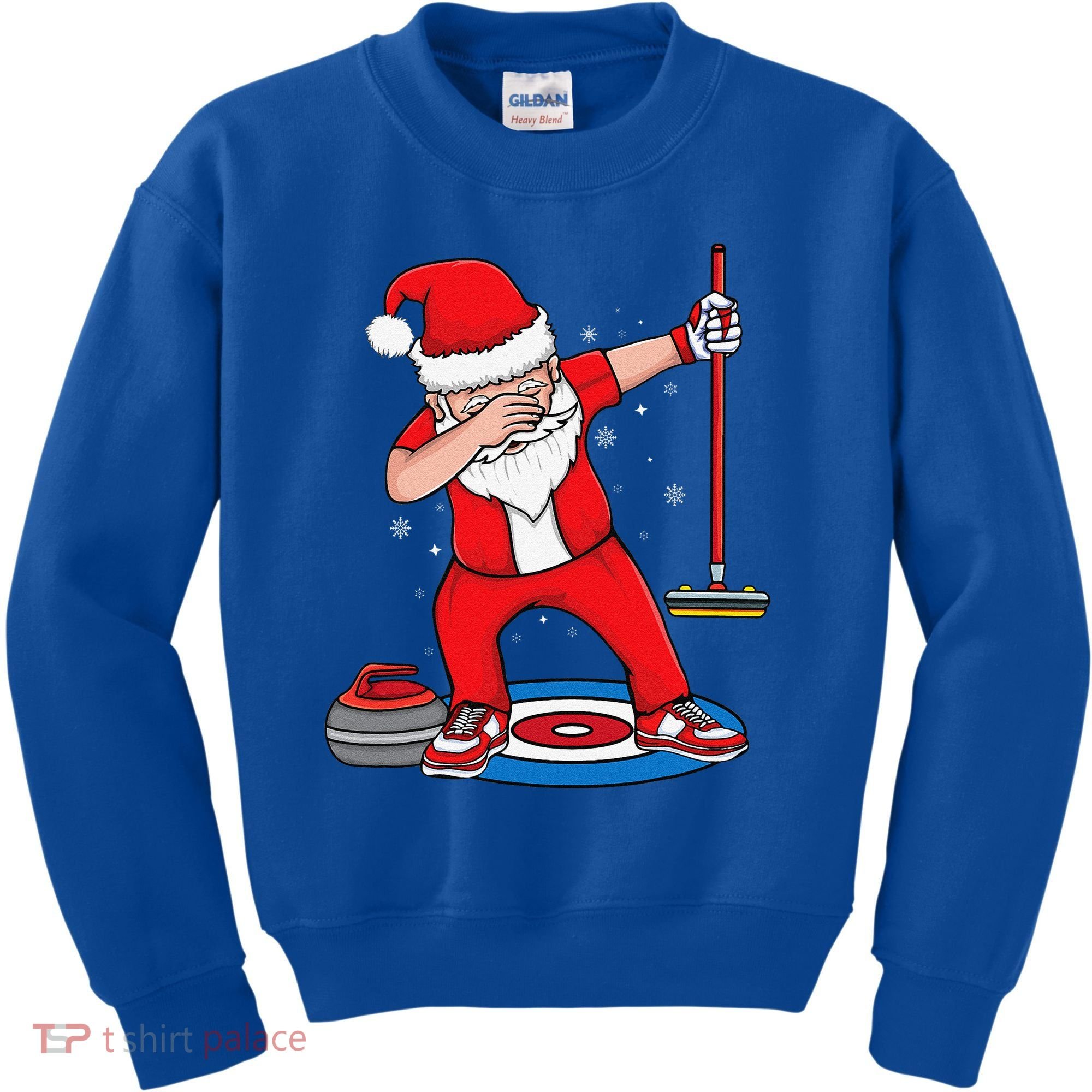 Dabbing Santa Curling Player Curling Broom Curler Curling Kids Sweatshirt