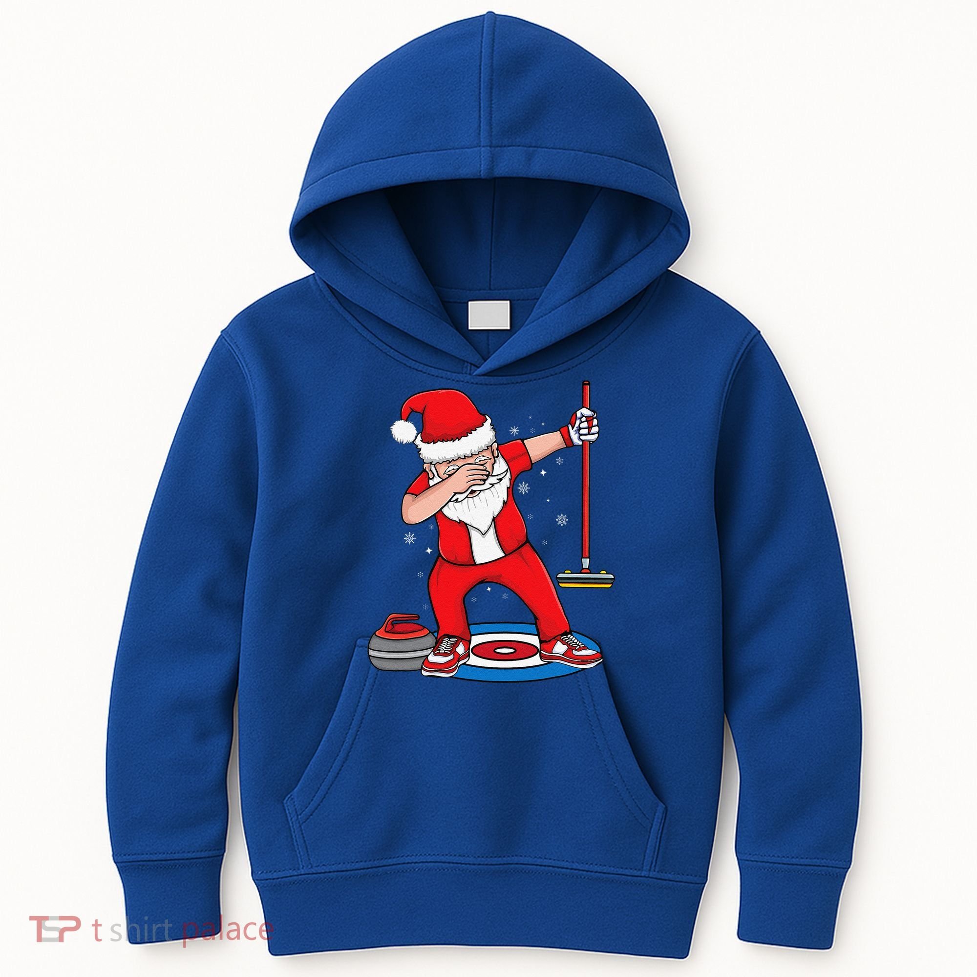 Dabbing Santa Curling Player Curling Broom Curler Curling Kids Hoodie