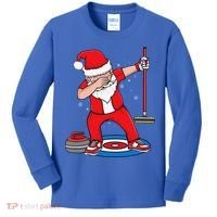 Dabbing Santa Curling Player Curling Broom Curler Curling Kids Long Sleeve Shirt thumb 0
