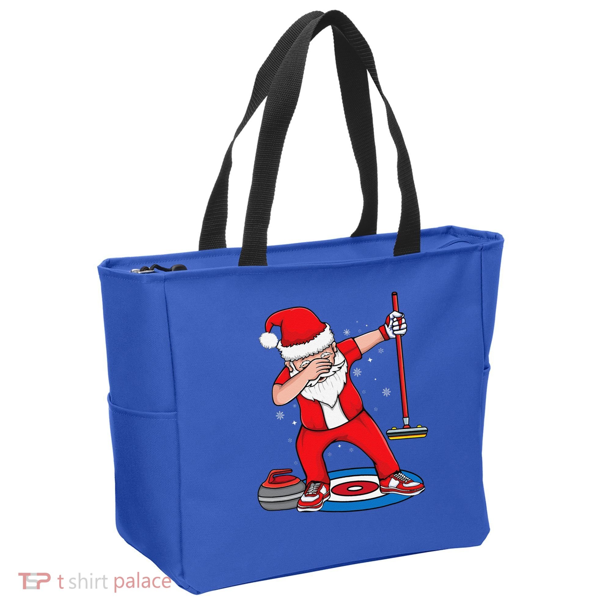 Dabbing Santa Curling Player Curling Broom Curler Curling Tote Bag