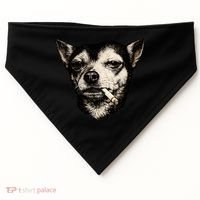 Dog Smoking Cigarette Funny Chihuahua USA-Made Doggie Bandana thumb 0
