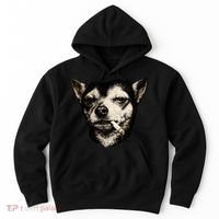 Dog Smoking Cigarette Funny Chihuahua Hoodie thumb 0