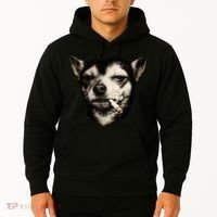 Dog Smoking Cigarette Funny Chihuahua Hoodie thumb 2