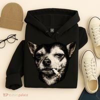 Dog Smoking Cigarette Funny Chihuahua Hoodie thumb 4
