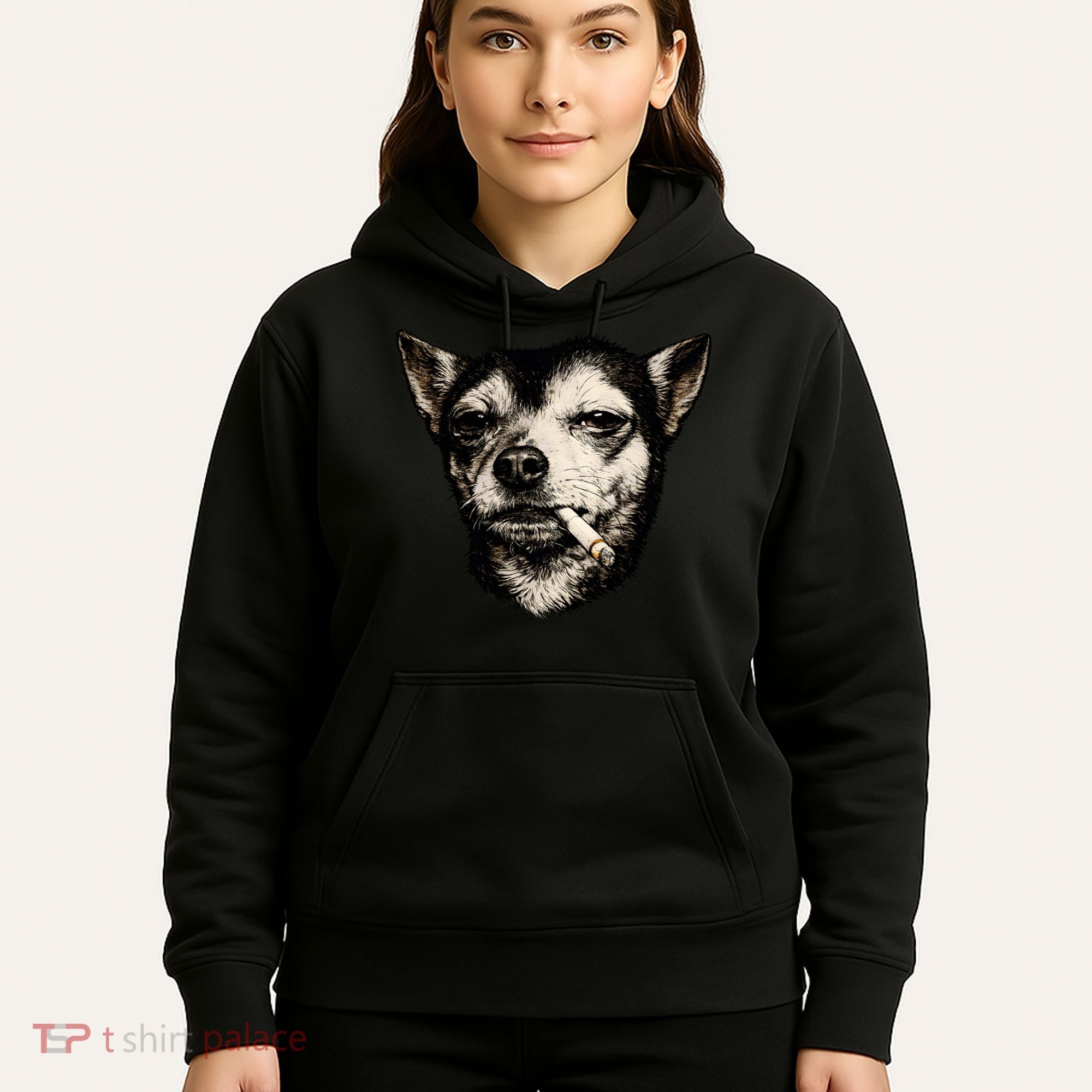 Dog Smoking Cigarette Funny Chihuahua Hoodie