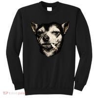 Dog Smoking Cigarette Funny Chihuahua Sweatshirt thumb 0