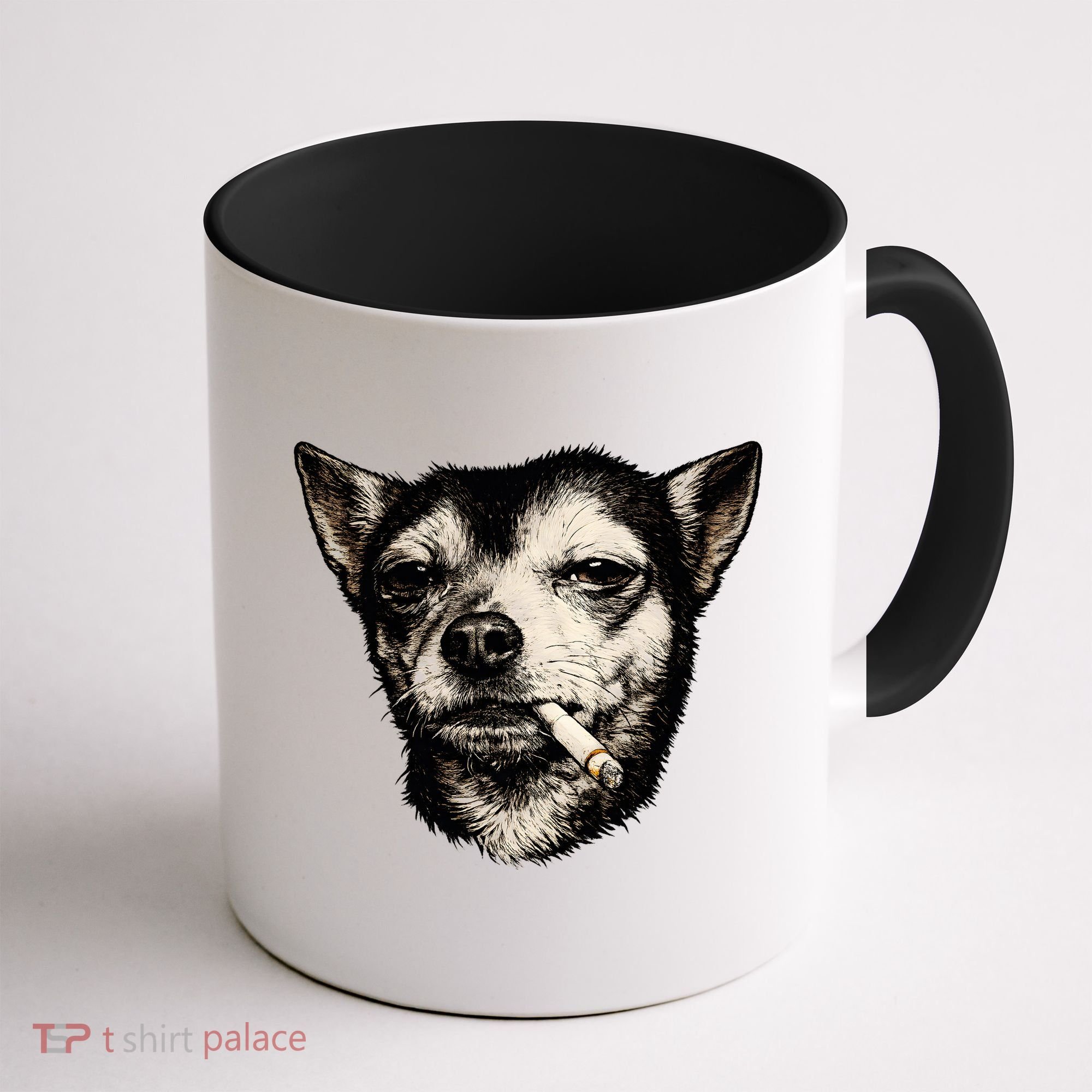Dog Smoking Cigarette Funny Chihuahua Coffee Mug