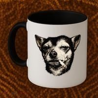 Dog Smoking Cigarette Funny Chihuahua Coffee Mug thumb 2