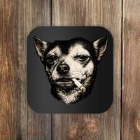 Dog Smoking Cigarette Funny Chihuahua Coaster thumb 0
