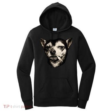 Dog Smoking Cigarette Funny Chihuahua Women's Hoodie