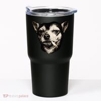Dog Smoking Cigarette Funny Chihuahua Tumbler thumb 0